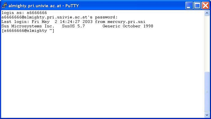 PuTTY Console